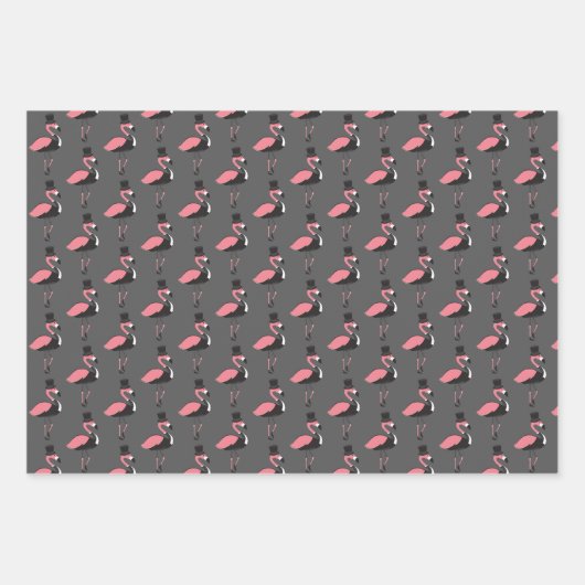 Flamingo Tuxedo Fun Wrapping Paper Sheets (Voorkant 2)