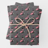 Flamingo Tuxedo Fun Wrapping Paper Sheets (In situ)