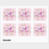 Flamingo Twins for Baby Girls Vierkante Sticker (Vel)