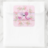 Flamingo Twins for Baby Girls Vierkante Sticker (Tas)