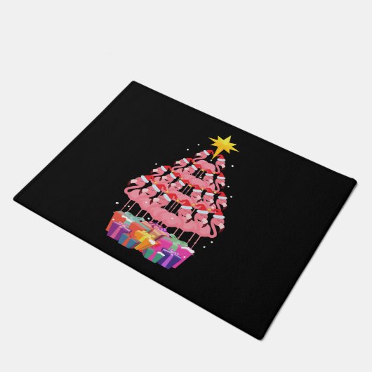 Flamingo Ugly Kerstmis Deurmat (Schuin)