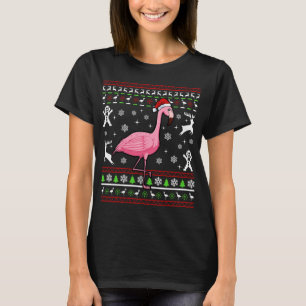 Flamingo Ugly Kerstmis Pajama Cute Bird X- T-shirt