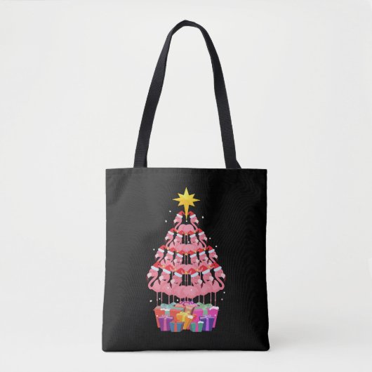 Flamingo Ugly Kerstmis Tote Bag (Voorkant)