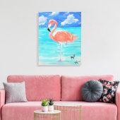Flamingo, uitgerekt canvas 16x20 afdruk (Insitu (Woonkamer))