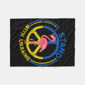 Flamingo Ukraine I Stand With Ukraine Flag Support Fleece Deken (Voorkant (Horizontaal))
