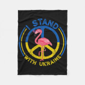 Flamingo Ukraine I Stand With Ukraine Flag Support Fleece Deken (Voorkant)