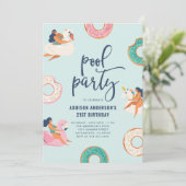 Flamingo & Unicorn Pool Party | Zomdag Kaart (Staand voorkant)