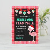 Flamingo Vakantie Kerstfeest Kaart (Staand voorkant)