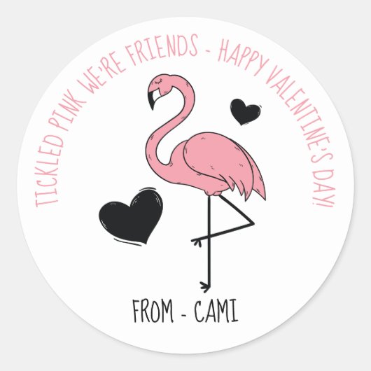 Flamingo Valentijn Sticker (Voorkant)