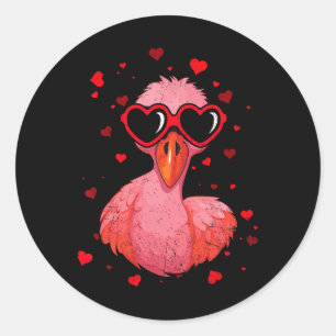 Flamingo Valentijn Zonnige Hart Schattige Liefhebb Ronde Sticker