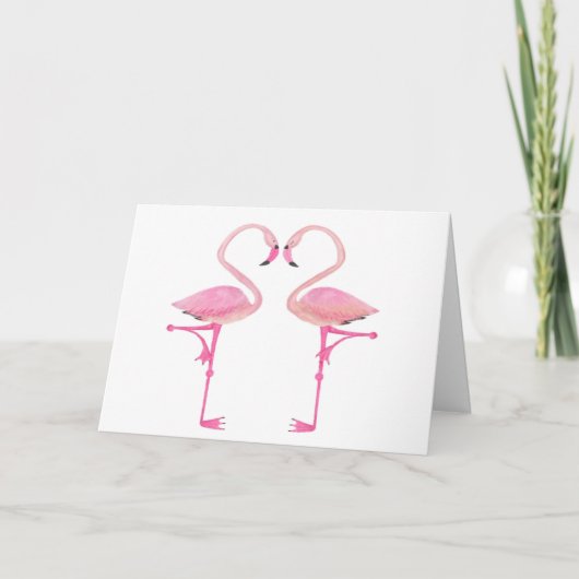 Flamingo Valentijnkaart Kaart (Voorkant)