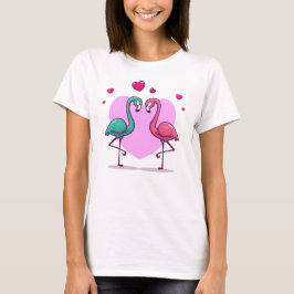 Flamingo Valentijnsdag-cadeau T-shirt