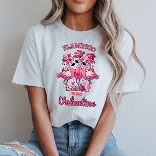 Flamingo-Valentijnsdag Valentijnsdag-ontwerp T-shirt
