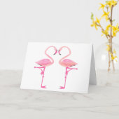 Flamingo Valentijnskaart Kaart (Gele Bloem)