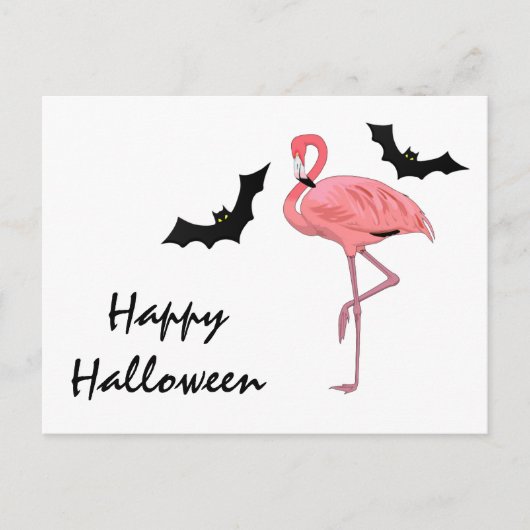 Flamingo Vampire Bats Halloween Briefkaart (Voorkant)