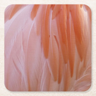 Flamingo-veren in roze tinten kartonnen onderzetters