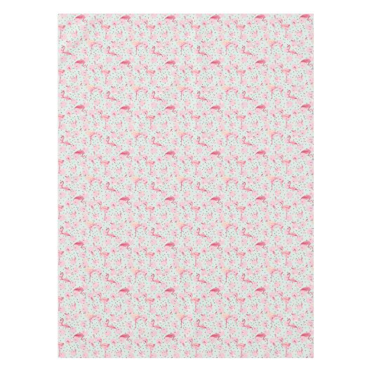 Flamingo-veren op poka-dots 2 tafelkleed (Voorkant)