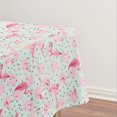 Flamingo-veren op poka-dots 2 tafelkleed (Voorbeeld)