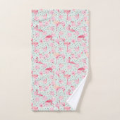 Flamingo-veren op pokadots bad handdoek (Handdoek)
