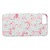 Flamingo-veren op pokadots Case-Mate iPhone case (Achterkant (Horizontaal))