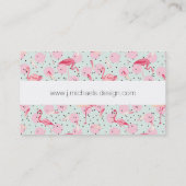 Flamingo-veren op pokadots | Jouw namen toevoegen Visitekaartje (Achterkant)