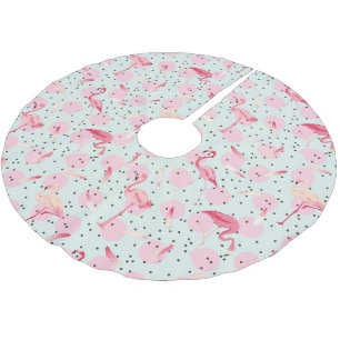 Flamingo-veren op pokadots kerstboom rok