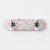 Flamingo-veren op pokadots skateboard (Horizontaal)