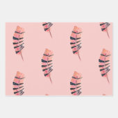 Flamingo & veren wrapping papier set van 3 inpakpapier vel (Voorkant)