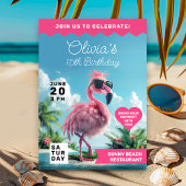 Flamingo Verjaardag Beach Bash Extravaganza Kaart
