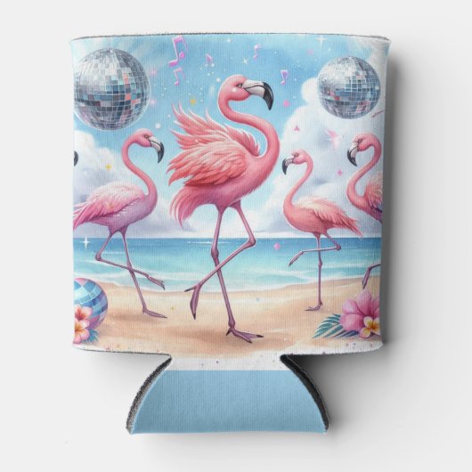 Flamingo Verjaardag Beach Party Blikjeskoeler (Voorkant)