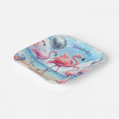 Flamingo Verjaardag Beach Party Papieren Bordje (Gebogen)
