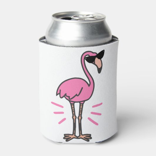 Flamingo verjaardag, flamingo, flamingo zonnebril blikjeskoeler (Blikje Voorkant)