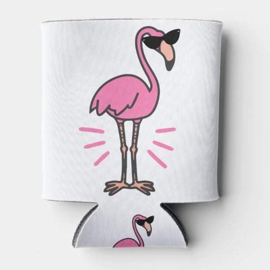 Flamingo verjaardag, flamingo, flamingo zonnebril blikjeskoeler (Voorkant)