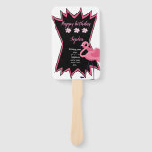 Flamingo verjaardag handwaaier (Voorkant)