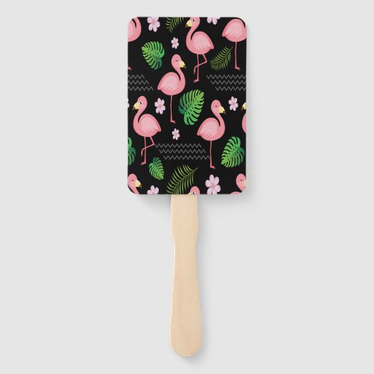 Flamingo verjaardag handwaaier (Achterkant)