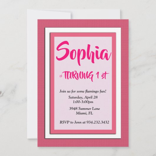 Flamingo verjaardag kaart (Achterkant)