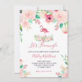 Flamingo Verjaardag Uitnodiging, Flamingo Douche Kaart (Voorkant)