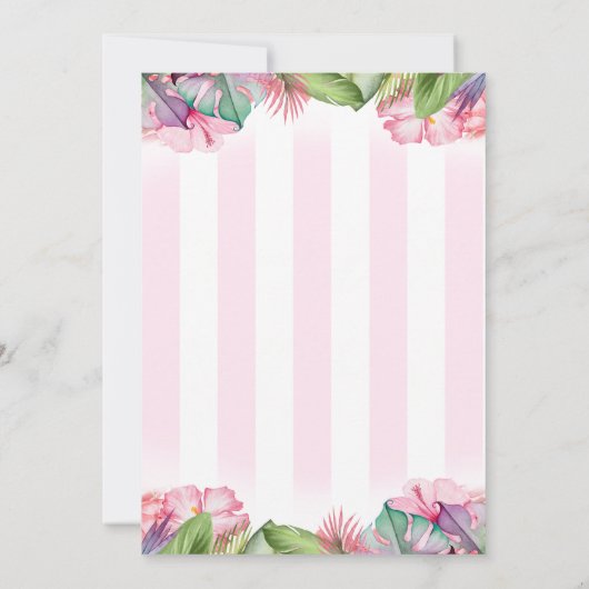 Flamingo verjaardagsfeest uitnodiging Flamingo uit (Achterkant)