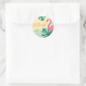 Flamingo Verjaardagsfeestje - Let's Flamingle Stic Ronde Sticker (Tas)