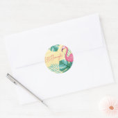 Flamingo Verjaardagsfeestje - Let's Flamingle Stic Ronde Sticker (Envelop)
