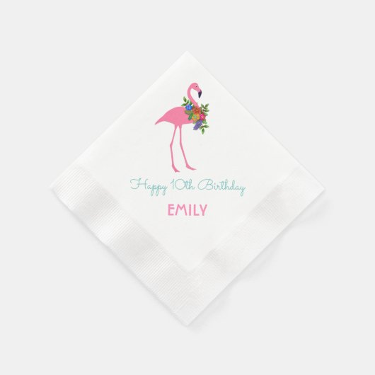 Flamingo verjaardagsfeestje met Kerst Servetten (Hoek)