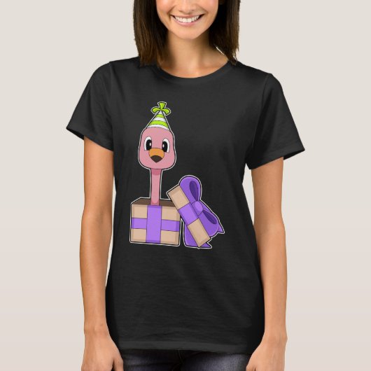 Flamingo Verjaardagsfeestje pet T-shirt (Voorkant)