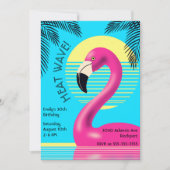 Flamingo Verjaardagsfeestje Tropisch Roze Zomer Re Kaart (Voorkant)