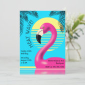 Flamingo Verjaardagsfeestje Tropisch Roze Zomer Re Kaart (Staand voorkant)