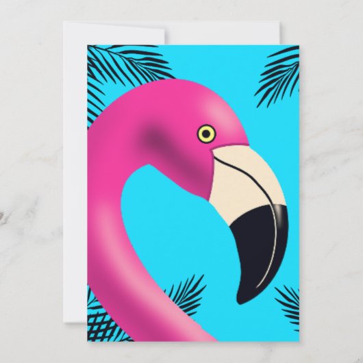 Flamingo Verjaardagsfeestje Tropisch Roze Zomer Re Kaart (Achterkant)