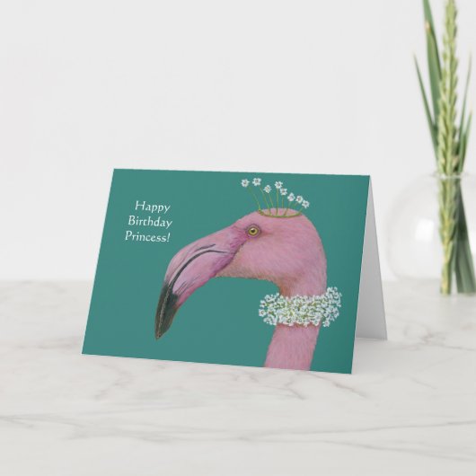 Flamingo verjaardagskaart kaart (Voorkant)