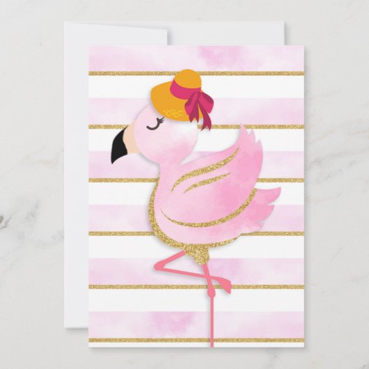 Flamingo verjaardagsuitnodiging kaart (Achterkant)