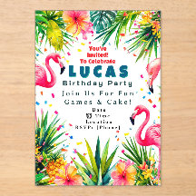 Flamingo verjaardagsuitnodiging – Persoonlijke kin