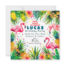Flamingo verjaardagsuitnodiging – Persoonlijke kin