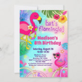 Flamingo Verjaardagsuitnodigingen - Let's Flamingl Kaart (Voorkant)